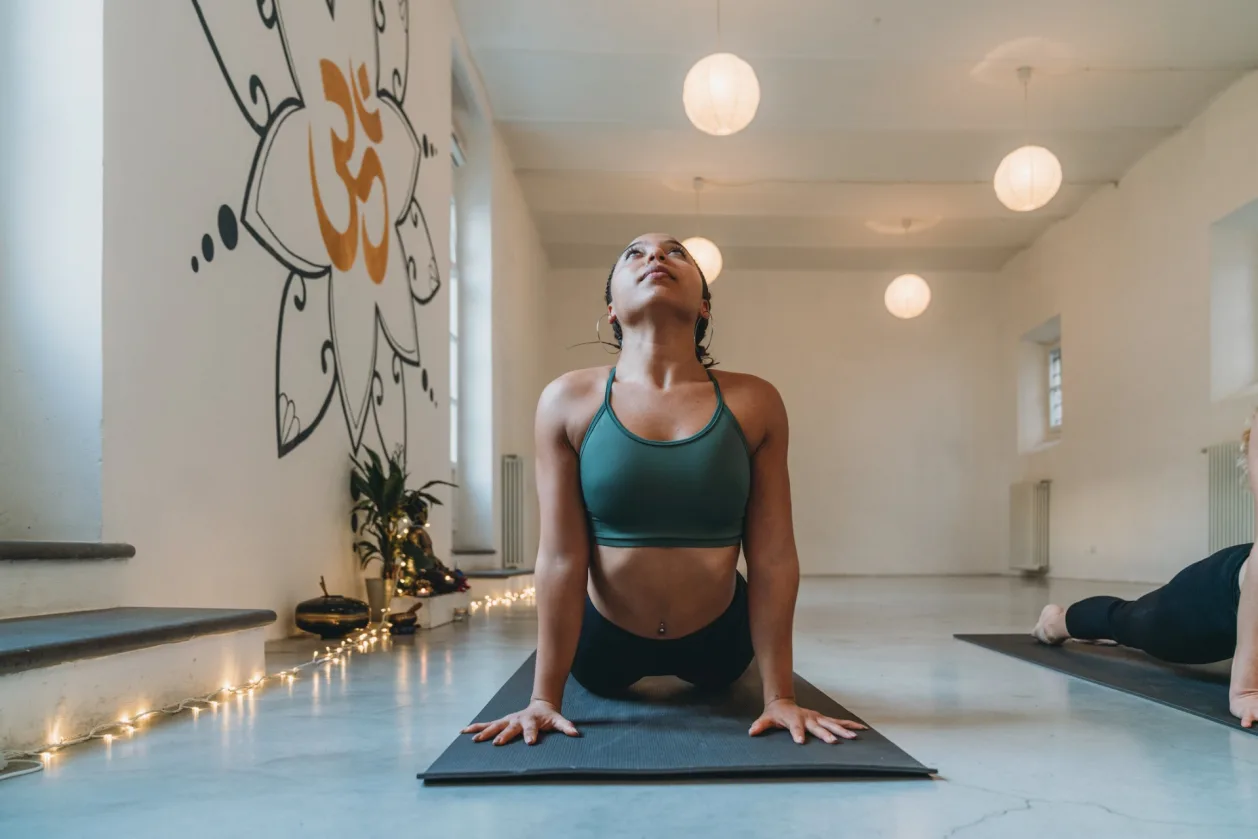 woman doing sun salutation